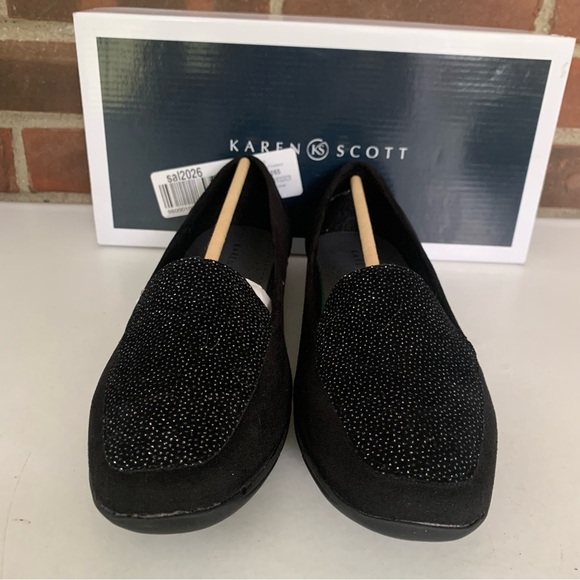 Karen Scott Womens Jodi Slip-On Flats Loafers BLACK US 8.5 M NEW - Picture 3 of 10